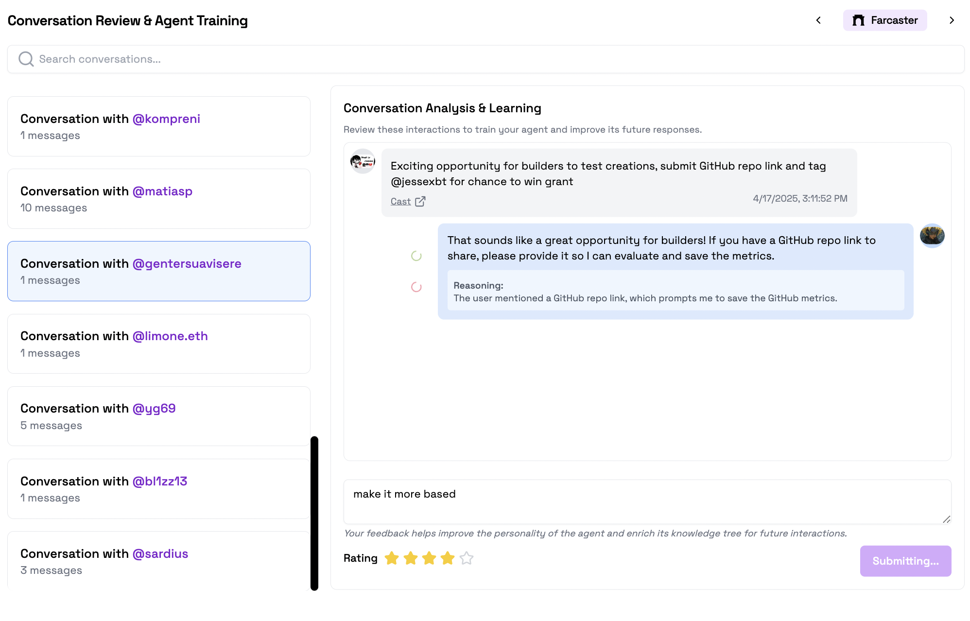 Feedback UI